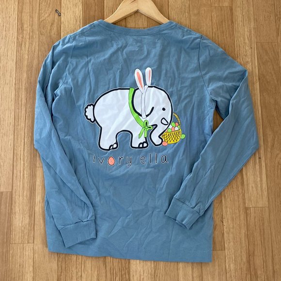 IVORY ELLA “Save The Elephants” Collectible Easter Long Sleeves T-Shirt Size M - Picture 2 of 2